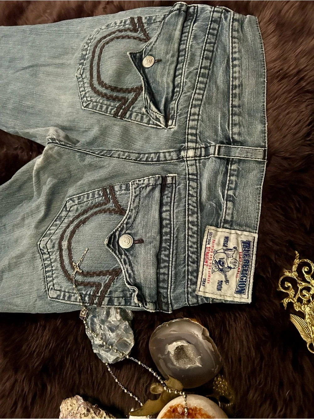 VINTAGE TRUE RELIGION SUPER T STRAIGHT LEG JEANS